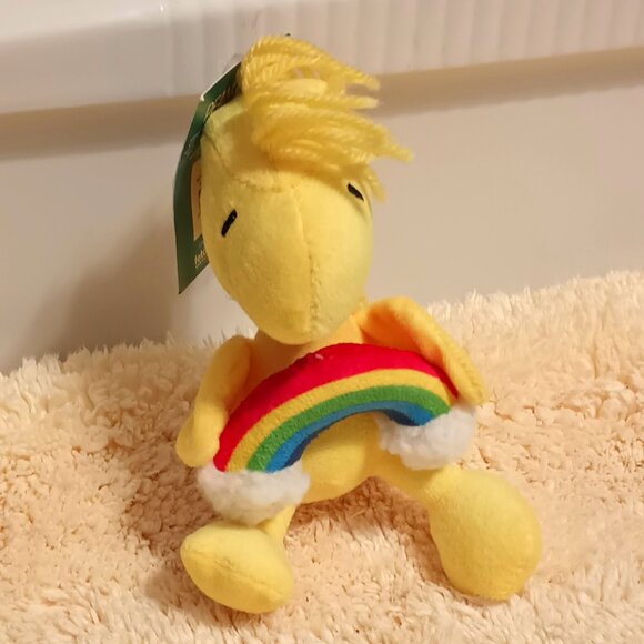 NWT ~ PEANUTS: Pride Woodstock Rainbow Squeaker & Crinkle 6 inch Pet Toy - Picture 6 of 11